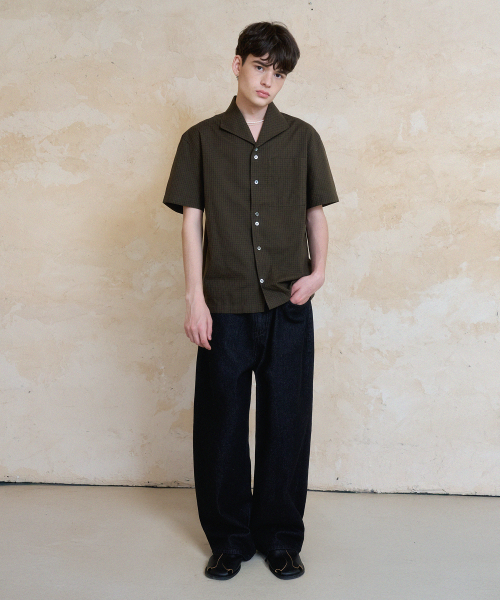 NOUN(ノウン)の「wing collar shirts (khaki brown)(シャツ/ブラウス・メンズ・その他・1/2)」の2枚目の写真
