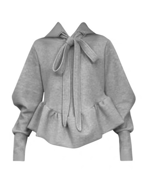 ampm(エーエムピーエム)の「リボンフーディスウェットトップス(スウェット・レディース・グレー・L/M)」の14枚目の写真