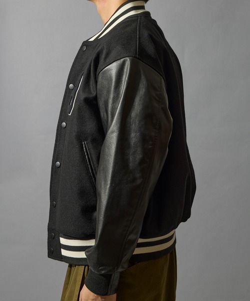 BUTWIN（バトウィン）の「【BUTWIN / バトウィン】ウール×レザーコンビスタンジャン（スタジャン・メンズ・ブラック/ネイビー・M/L/XL/S）」の10枚目の写真