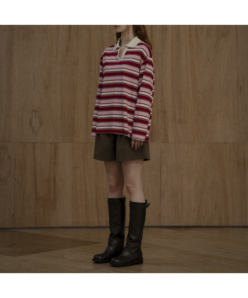 KNOWNBETTER（ノウンベター）の「Stripe overfit collar longsleeve T-shirt [KNFW03TS07]_[3color]（Tシャツ/カットソー・レディース・ネイビー/ブルー/PINK/スカイブルー・FREE）」の17枚目の写真