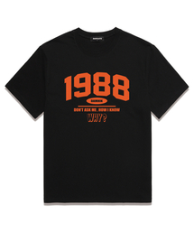 BARIGATE（バリゲート）の「1988 WHY オーバーサイズ 半袖Tシャツ (BS024) ブラック/オレンジ（Tシャツ/カットソー）」