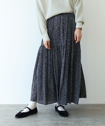 yuni | Rayon/Cupra/cotton print tiered スカート(スカート)
