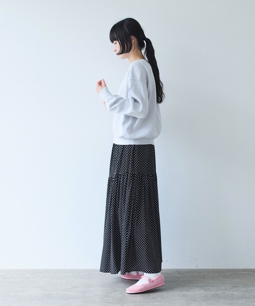 yuni（ユニ　）の「Rayon/Cupra/cotton print tiered スカート（スカート・レディース・ブラック系その他/ブラック系その他3/ブラック系その他2・FREE）」の8枚目の写真