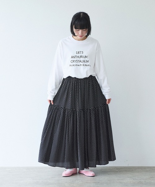 yuni（ユニ　）の「Rayon/Cupra/cotton print tiered スカート（スカート・レディース・ブラック系その他/ブラック系その他3/ブラック系その他2・FREE）」の11枚目の写真