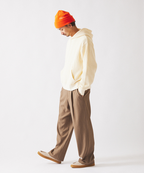 JOURNAL STANDARD relume（ジャーナルスタンダード　レリューム）の「ガーメントダイ ビッグワッフル パーカー（パーカー・メンズ・アイボリー/ライトグリーン/ブラックミックス・LARGE/MEDIUM）」の20枚目の写真