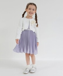 branshes（ブランシェス）の「【フォーマル】ジャケット＋裾プリーツワンピース＋コサージュ　３点セット（スーツセット）」