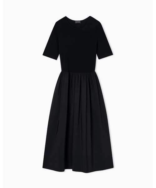 EMPORIO ARMANI（エンポリオアルマーニ）の「【エンポリオ アルマーニ】半袖ロングドレス インターロック（ドレス・レディース・ブラック・38/40）」の2枚目の写真