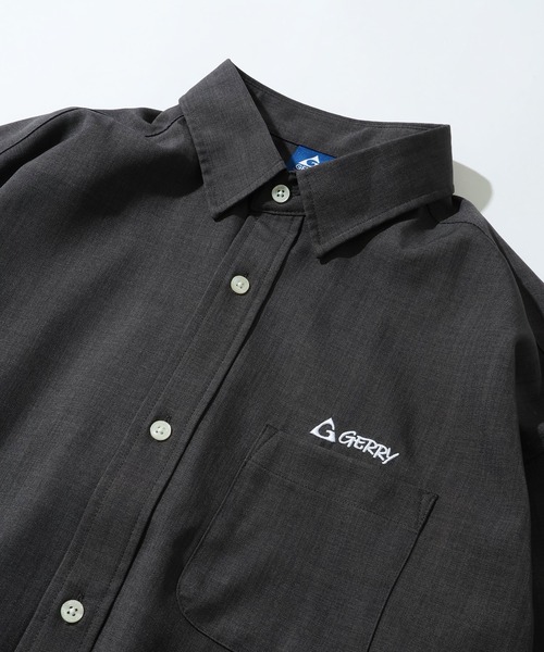 GERRY(ジェリー)の「【GERRY/ジェリー】ワンポイント刺繍ロゴ リネンライク 長袖 レギュラーシャツ(シャツ/ブラウス・メンズ・ブラウン/アイボリー/チャコールグレー・LL/L/M)」の5枚目の写真