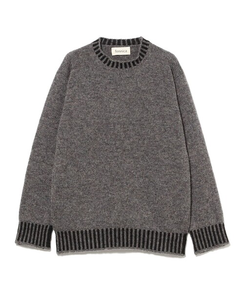 fennica（フェニカ）の「【別注】Jamieson's Knitwear / リブ ストライプ プルオーバーニット（ニット/セーター・レディース・グレー・XL(44)/L(42)/M(40)）」の8枚目の写真