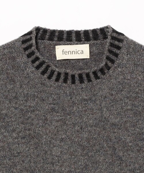 fennica（フェニカ）の「【別注】Jamieson's Knitwear / リブ ストライプ プルオーバーニット（ニット/セーター・レディース・グレー・XL(44)/L(42)/M(40)）」の7枚目の写真