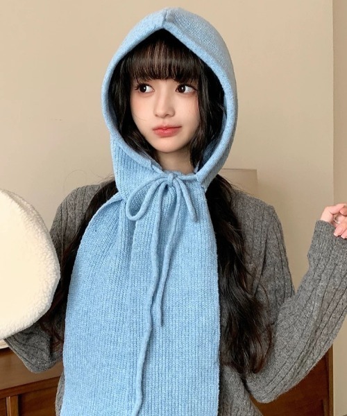 ロングニットフードマフラー（ニットキャップ/ビーニー）｜CELENA