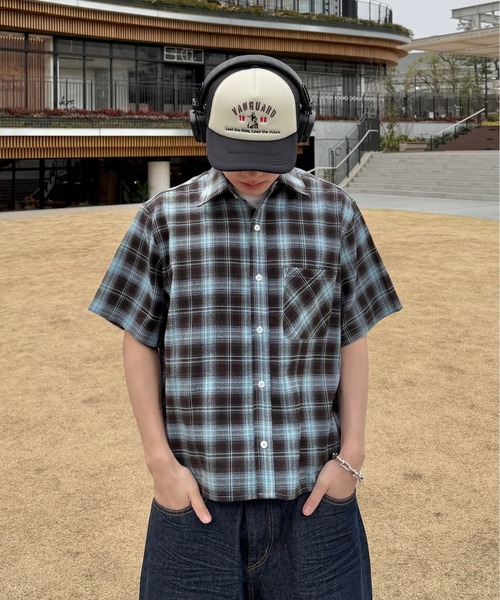 ADAMASTE（アダマスト）の「Retro Check Regular Collar Shirt - レトロチェックレギュラーカラーシャツ（シャツ/ブラウス・メンズ・ブラック/ブルー/レッド・SMALL/MEDIUM/LARGE）」の2枚目の写真