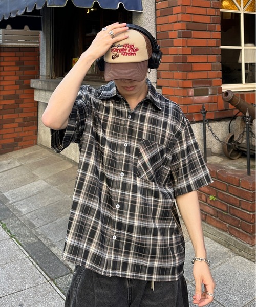 ADAMASTE（アダマスト）の「Retro Check Regular Collar Shirt - レトロチェックレギュラーカラーシャツ（シャツ/ブラウス・メンズ・ブラック/ブルー/レッド・SMALL/MEDIUM/LARGE）」の6枚目の写真