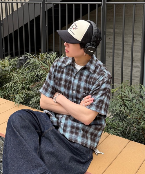 ADAMASTE（アダマスト）の「Retro Check Regular Collar Shirt - レトロチェックレギュラーカラーシャツ（シャツ/ブラウス・メンズ・ブラック/ブルー/レッド・SMALL/MEDIUM/LARGE）」の10枚目の写真