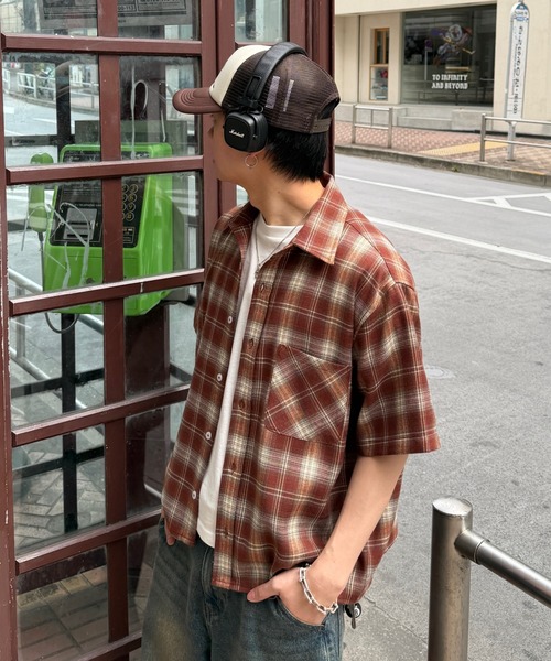 ADAMASTE（アダマスト）の「Retro Check Regular Collar Shirt - レトロチェックレギュラーカラーシャツ（シャツ/ブラウス・メンズ・ブラック/ブルー/レッド・SMALL/MEDIUM/LARGE）」の18枚目の写真