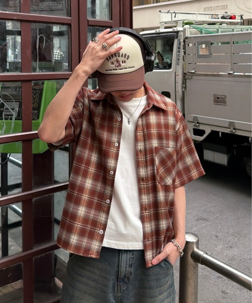 ADAMASTE（アダマスト）の「Retro Check Regular Collar Shirt - レトロチェックレギュラーカラーシャツ（シャツ/ブラウス・メンズ・ブラック/ブルー/レッド・SMALL/MEDIUM/LARGE）」の19枚目の写真