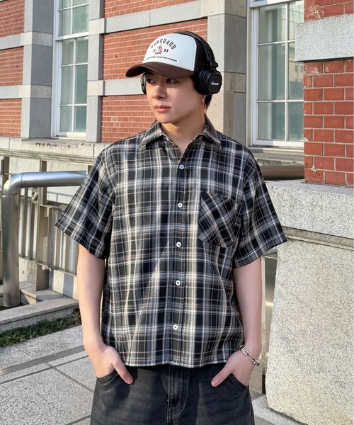 ADAMASTE（アダマスト）の「Retro Check Regular Collar Shirt - レトロチェックレギュラーカラーシャツ（シャツ/ブラウス・メンズ・ブラック/ブルー/レッド・SMALL/MEDIUM/LARGE）」の8枚目の写真