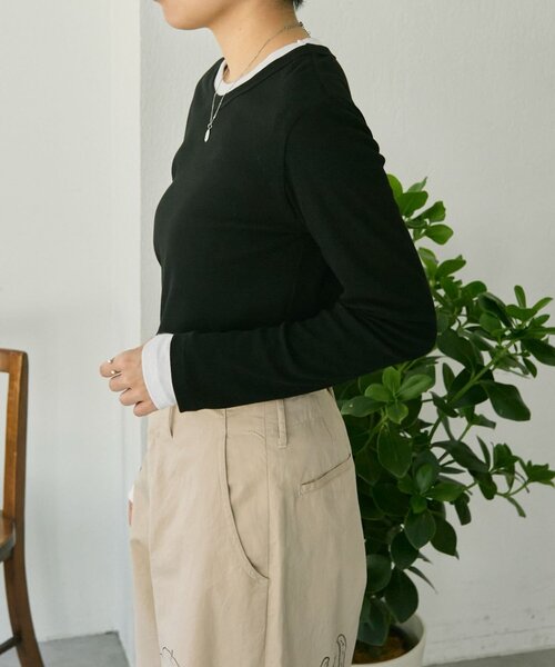 ear PAPILLONNER(イアパピヨネ)の「セットトップス【SUM1 STYLE】(Tシャツ/カットソー・レディース・ブラック/グレー・FREE)」の18枚目の写真