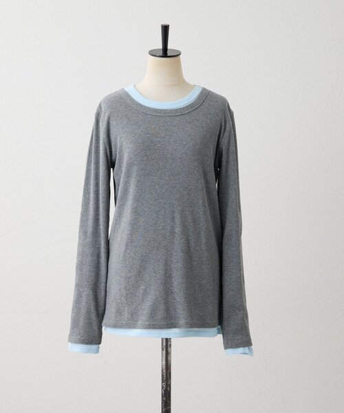 ear PAPILLONNER(イアパピヨネ)の「セットトップス【SUM1 STYLE】(Tシャツ/カットソー・レディース・ブラック/グレー・FREE)」の4枚目の写真