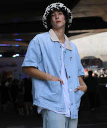 DRAW.M（ドローエム）の「ニットカラー デニム ハーフジャケット (ライトブルー)（デニムジャケット）」