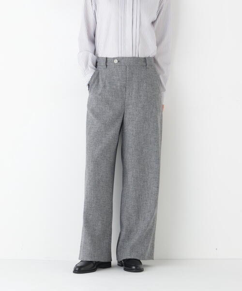 human woman（ヒューマンウーマン）の「◆ツィードフラップセミワイドパンツ（その他パンツ・レディース・ネイビー/グレー・SMALL/MEDIUM/LARGE）」の2枚目の写真