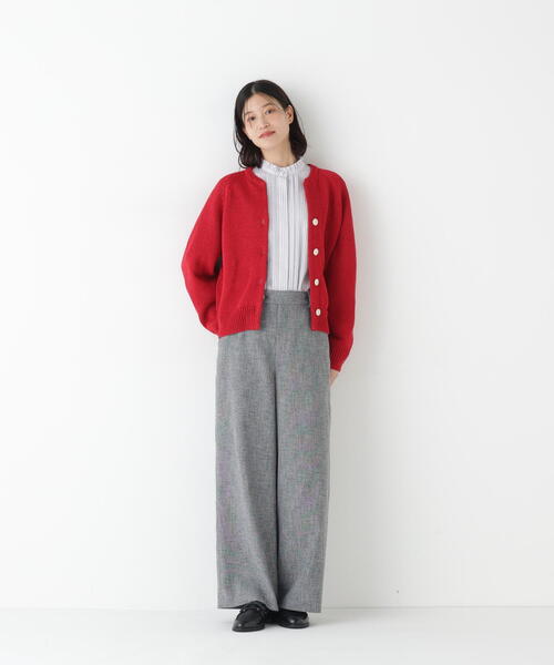 human woman（ヒューマンウーマン）の「◆ツィードフラップセミワイドパンツ（その他パンツ・レディース・ネイビー/グレー・SMALL/MEDIUM/LARGE）」の6枚目の写真