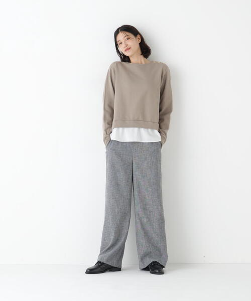 human woman（ヒューマンウーマン）の「◆ツィードフラップセミワイドパンツ（その他パンツ・レディース・ネイビー/グレー・SMALL/MEDIUM/LARGE）」の8枚目の写真