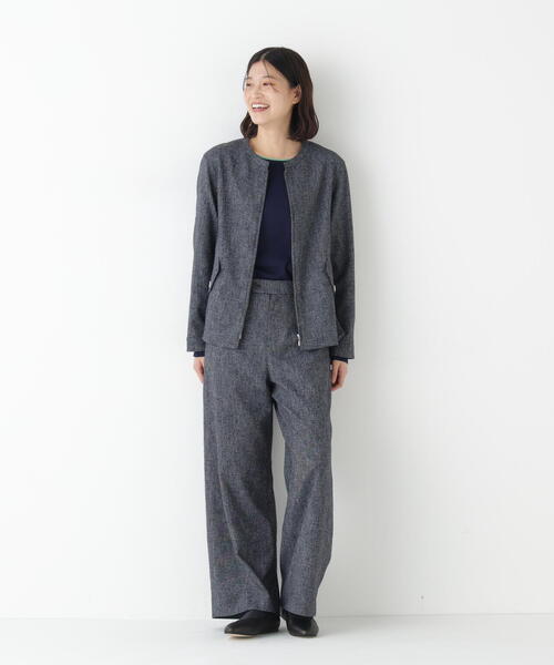 human woman（ヒューマンウーマン）の「◆ツィードフラップセミワイドパンツ（その他パンツ・レディース・ネイビー/グレー・SMALL/MEDIUM/LARGE）」の18枚目の写真