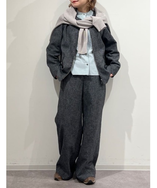 human woman（ヒューマンウーマン）の「◆ツィードフラップセミワイドパンツ（その他パンツ・レディース・ネイビー/グレー・SMALL/MEDIUM/LARGE）」の4枚目の写真