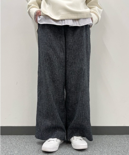 human woman(ヒューマンウーマン)の「◆ツィードフラップセミワイドパンツ(その他パンツ・レディース・ネイビー/グレー・SMALL/MEDIUM/LARGE)」の6枚目の写真