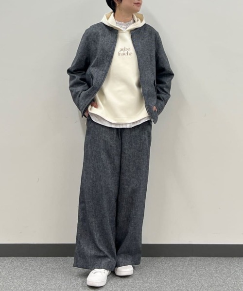 human woman(ヒューマンウーマン)の「◆ツィードフラップセミワイドパンツ(その他パンツ・レディース・ネイビー/グレー・SMALL/MEDIUM/LARGE)」の5枚目の写真