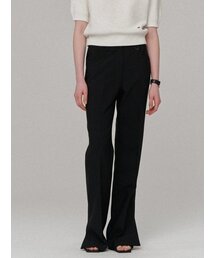 BEMUSE MANSION（ビミューズマンション）の「Side slit semi boots cut pants - Black（スラックス）」