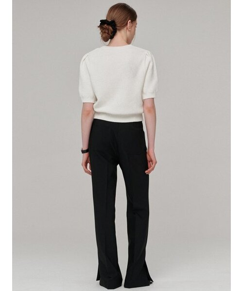 BEMUSE MANSION(ビミューズマンション)の「Side slit semi boots cut pants - Black(スラックス・レディース・ブラック・FREE)」の3枚目の写真