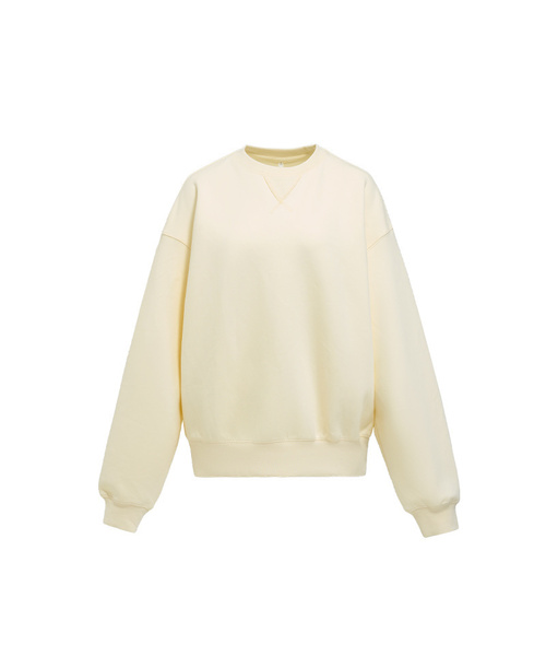 BUTTON SEOUL（ボタンソウル）の「[ウィメンズ] ライクラエア (LYCRA AIR) ツーレイヤースウェットシャツ (3 COLORS)（Tシャツ/カットソー・レディース・ブラック/アイボリー/ライトグレー・SMALL/MEDIUM/LARGE）」の2枚目の写真