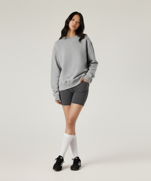 BUTTON SEOUL（ボタンソウル）の「[ウィメンズ] ライクラエア (LYCRA AIR) ツーレイヤースウェットシャツ (3 COLORS)（Tシャツ/カットソー・レディース・ブラック/アイボリー/ライトグレー・SMALL/MEDIUM/LARGE）」の4枚目の写真