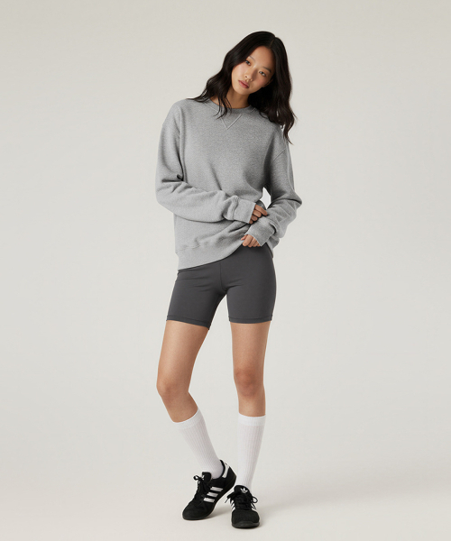 BUTTON SEOUL（ボタンソウル）の「[ウィメンズ] ライクラエア (LYCRA AIR) ツーレイヤースウェットシャツ (3 COLORS)（Tシャツ/カットソー・レディース・ブラック/アイボリー/ライトグレー・SMALL/MEDIUM/LARGE）」の5枚目の写真