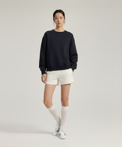 BUTTON SEOUL（ボタンソウル）の「[ウィメンズ] ライクラエア (LYCRA AIR) ツーレイヤースウェットシャツ (3 COLORS)（Tシャツ/カットソー・レディース・ブラック/アイボリー/ライトグレー・SMALL/MEDIUM/LARGE）」の7枚目の写真