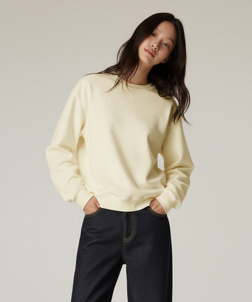 BUTTON SEOUL（ボタンソウル）の「[ウィメンズ] ライクラエア (LYCRA AIR) ツーレイヤースウェットシャツ (3 COLORS)（Tシャツ/カットソー・レディース・ブラック/アイボリー/ライトグレー・SMALL/MEDIUM/LARGE）」の10枚目の写真