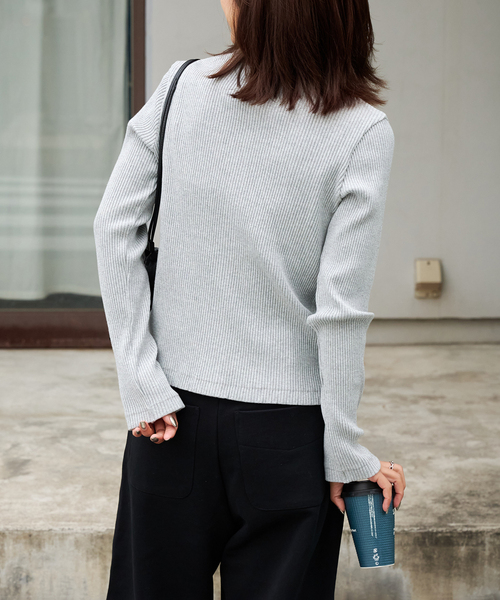 OUTDOOR PRODUCTS(アウトドアプロダクツ)の「リブタイトポロシャツカットソー(Tシャツ/カットソー・レディース・ブラック/チャコールグレー・FREE)」の16枚目の写真