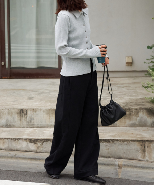 OUTDOOR PRODUCTS(アウトドアプロダクツ)の「リブタイトポロシャツカットソー(Tシャツ/カットソー・レディース・ブラック/チャコールグレー・FREE)」の19枚目の写真