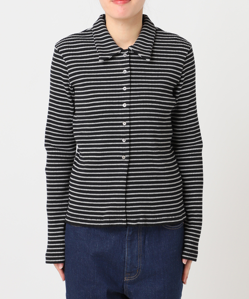 OUTDOOR PRODUCTS(アウトドアプロダクツ)の「リブタイトポロシャツカットソー(Tシャツ/カットソー・レディース・ブラック/チャコールグレー・FREE)」の20枚目の写真