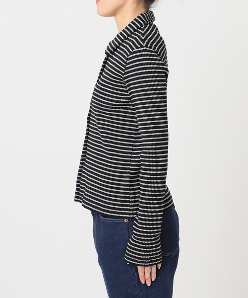 OUTDOOR PRODUCTS(アウトドアプロダクツ)の「リブタイトポロシャツカットソー(Tシャツ/カットソー・レディース・ブラック/チャコールグレー・FREE)」の21枚目の写真