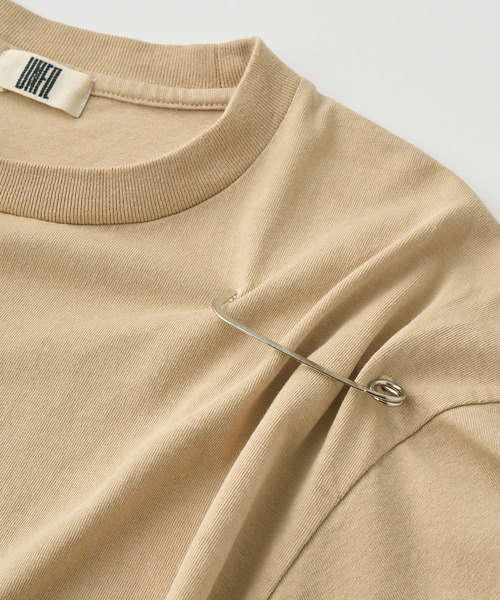 UNFIL（アンフィル）の「UNFIL アンフィル / cotton open-end yarn garment dyeing relaxed-fit Tee コットンオープンエンドダイイングリラックスフィットシャツ / WXSP-UW135（Tシャツ/カットソー・レディース・ブルー系その他/タン・1）」の2枚目の写真