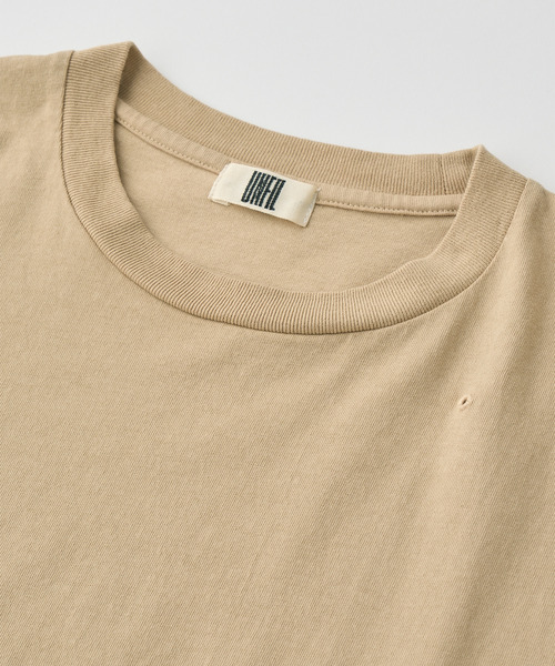 UNFIL（アンフィル）の「UNFIL アンフィル / cotton open-end yarn garment dyeing relaxed-fit Tee コットンオープンエンドダイイングリラックスフィットシャツ / WXSP-UW135（Tシャツ/カットソー・レディース・ブルー系その他/タン・1）」の7枚目の写真