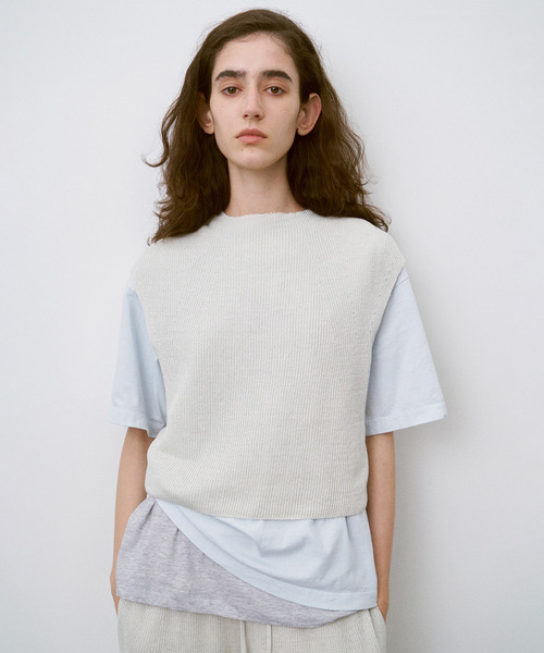 UNFIL（アンフィル）の「UNFIL アンフィル / cotton open-end yarn garment dyeing relaxed-fit Tee コットンオープンエンドダイイングリラックスフィットシャツ / WXSP-UW135（Tシャツ/カットソー・レディース・ブルー系その他/タン・1）」の17枚目の写真
