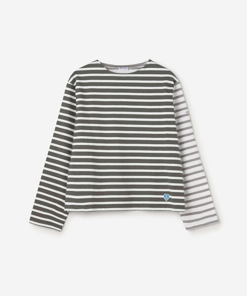 ORCIVAL（オーシバル）の「ORCIVAL | ハーレクイン コットンロード クルーネックフレンチバスクTシャツ WOMEN（Tシャツ/カットソー・レディース・ブルー系その他5/グレー系その他・1）」の2枚目の写真