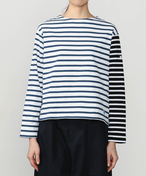 ORCIVAL（オーシバル）の「ORCIVAL | ハーレクイン コットンロード クルーネックフレンチバスクTシャツ WOMEN（Tシャツ/カットソー・レディース・ブルー系その他5/グレー系その他・1）」の9枚目の写真