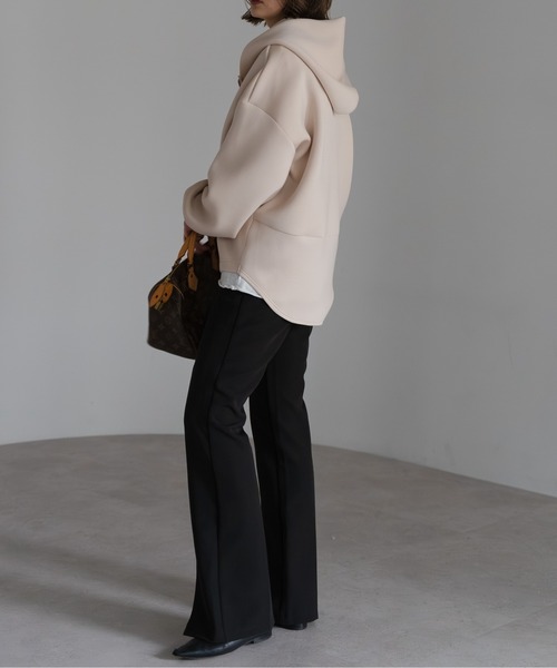 Bonjour Sagan（ボンジュールサガン）の「ダンボールジップパーカー（パーカー・レディース・ライトベージュ/ライトグレー・FREE）」の15枚目の写真