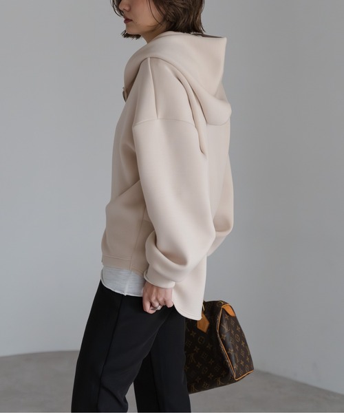 Bonjour Sagan（ボンジュールサガン）の「ダンボールジップパーカー（パーカー・レディース・ライトベージュ/ライトグレー・FREE）」の16枚目の写真