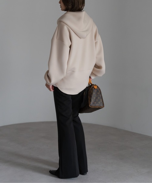 Bonjour Sagan（ボンジュールサガン）の「ダンボールジップパーカー（パーカー・レディース・ライトベージュ/ライトグレー・FREE）」の17枚目の写真